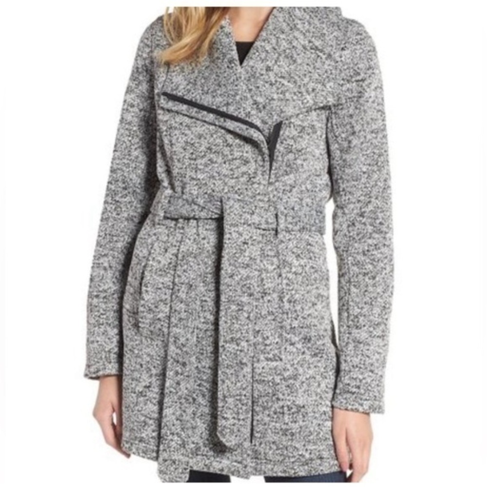 Steve Madden Gray Marled Belted Coat